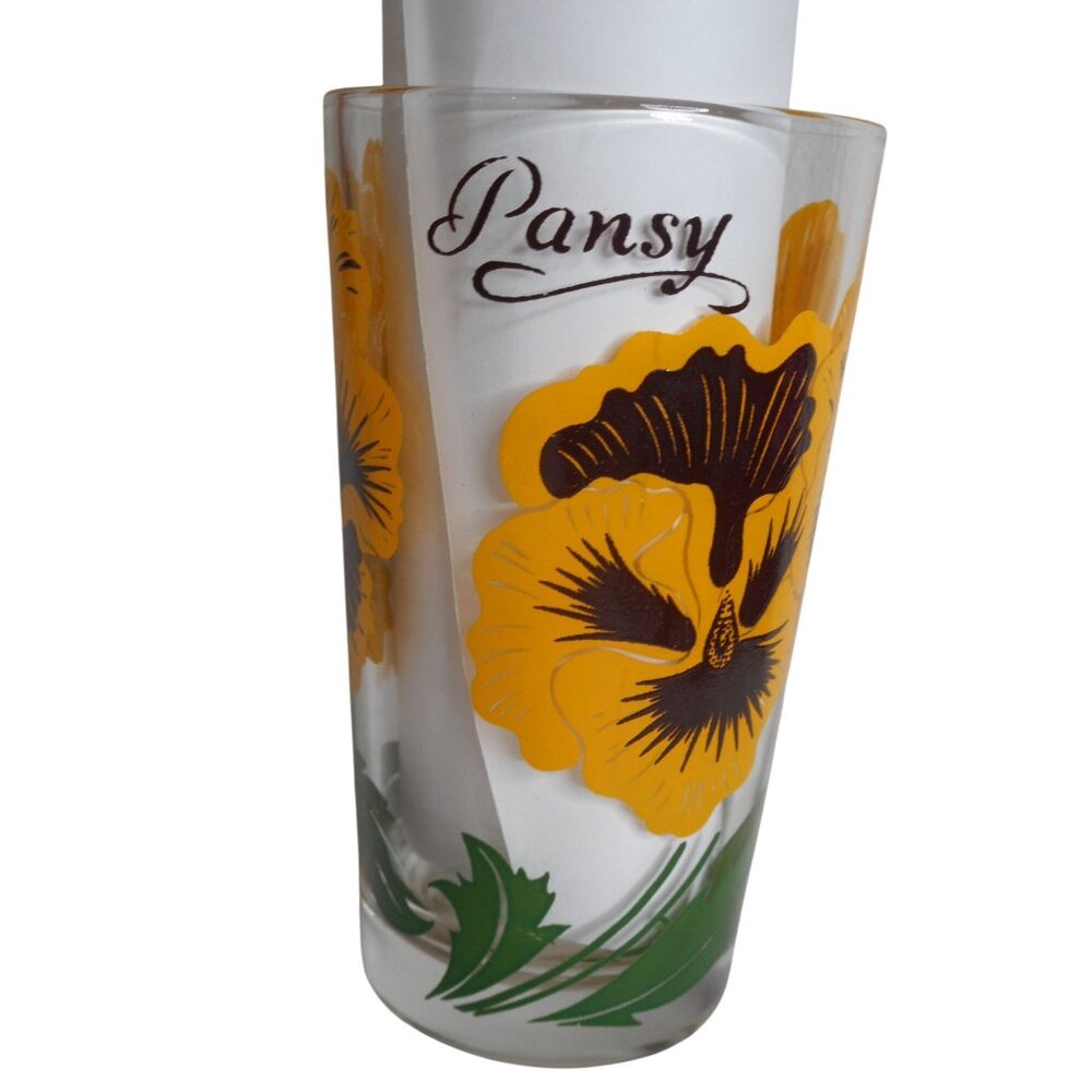 MCM Peanut Butter Drinking Juice Glass Tumbler Boscul Pansy Estate find 5"  #2